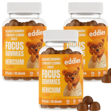 Eddies- Focus Gumídci s hericium Trio - 3 měsíce soustředění