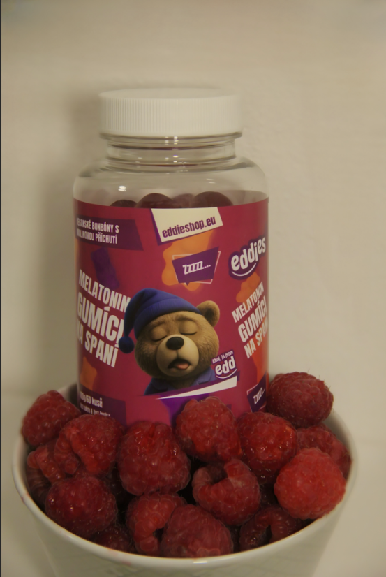 Eddies- Gumídci na spánek s melatoninem Trio Vegan Malina 3ks